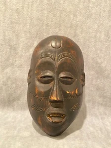 Tribal Handcarved Primitive Mask Wood Tongue Sticking Out Origin and Age Unknown - Picture 1 of 7