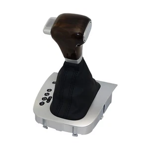 Gear Knob Automatic VW Golf 5 V Jetta Wood Schaltmanschette Leather - Picture 1 of 7