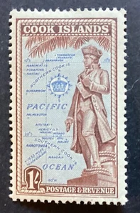 COOK ISLANDS 1949 1s Pictórico Definitivo lhm (A594) - Imagen 1 de 2