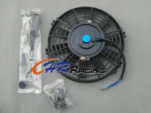 Universal 10" Electric Radiator/Intercooler 12v Slim Cooling Fan + Fitting - Picture 1 of 6