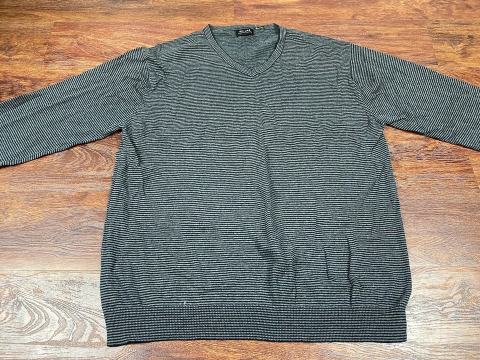 Suéter para mujer AXCESS negro/gris a rayas manga larga talla grande regular Foto 1 de 4