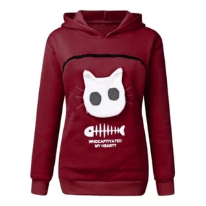 Cat Lovers Hoodies Ears Pouch Dog Pet Casual Kangaroo Pullovers Sweatshirt New - Picture 1 of 38