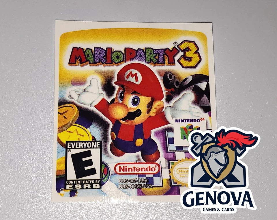Etiqueta adhesiva de repuesto para juego Mario Party 3 N64 precortada Foto 1 de 1