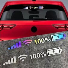 Wifi Battery Level Signal Car Vinyl Reflective Stickers Funny Decals Back 25cm