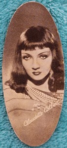 Claudette Colbert 1934 Carreras Film Stars Card #31 Fair - Back Is Very Light
