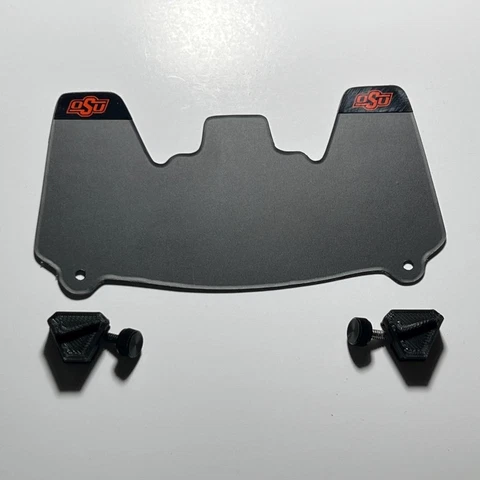 Oklahoma State Cowboys Matte Black and UA Style Clips Mini Helmet Visor Cover