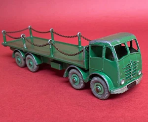 1954-58 Dinky Foden Type Two Cab Flatbed with Chains Green No905 Good - Picture 1 of 10