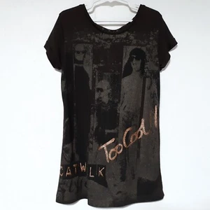 Total Girl Girls Shirt Top Large Brown Graphic Catwalk Too Cool Models Modelling - Picture 1 of 12