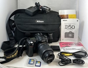 NIKON D-50 DSLR Camera 18-55mm AF-S Nikkor DX Lens 3.5-5.6G Digital Tested