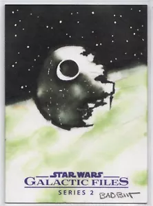 2013 Star Wars Galactic Files S2 Death Star II Sketch Card by Kyle Babbitt - Foto 1 di 2