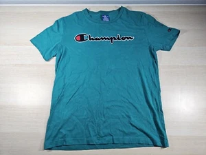 Champion T-Shirt Spell Out Logo Green Men's Short Sleeve Size S Small - Picture 1 of 9