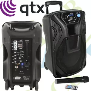 QTX Busker-10 Portable PA System Bluetooth VHF Wireless Microphone Party Zumba - Picture 1 of 6