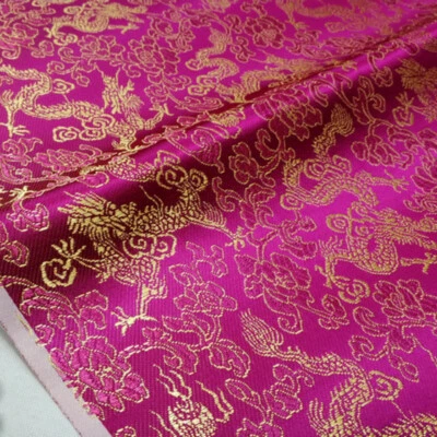 DIY Orientalisches Chinesisches Stoff Drache Brokat Kimono Hanfu Cheongsam Kleid - Bild 1 von 4