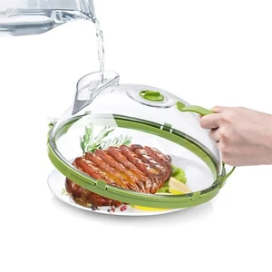 2PCS Transparent Microwave Covers for Food Splatter Guard Protector w/Steam Vent - Picture 1 of 11