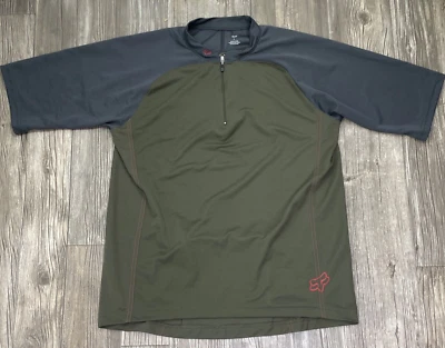 Fox Racing Mens Mesh Jersey Size L 1/4 Zip Short Sleeve BMX Dirt Bike - Image 1 of 4