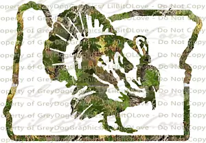 Camouflage Camo Oregon ODER Türkei Jäger Jagd Vinyl Aufkleber Sticker Gobbler - Bild 1 von 1