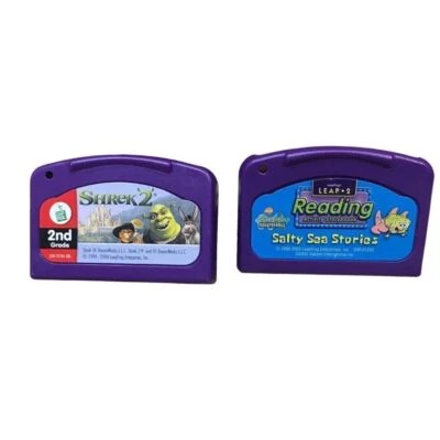 Leap Frog cartridges Only no books Sponge Bob Salty Sea Shrek 2 tested works - Image 1 of 4