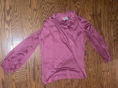 Винтажный Kiva LTD женщин средний фиолетовый синий кнопка спереди галстук мод 60-х 70-х (WTF1) - Изображение 1 из 3