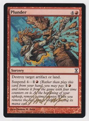 Gold Signed Plunder HP Time Spiral Artist Thomas M. Baxa 2006 MTG Magic Suspend! - Image 1 of 2