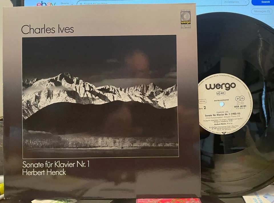 CHARLES IVES Sonate Für Klavier Nr. 1 HERBERT HENCK LP NM/NM WERGO , Germany Foto 1 de 1