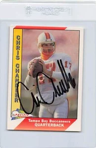 1991 Pacific #497 Chris Chandler Buccaneers Signed Auto *K8202 - Picture 1 of 2