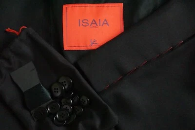 Chaqueta Abrigo Deportivo Isaia Napoli Base 5 S130s Lana Negra Sólida Talla 42S TOTALMENTE NUEVA Foto 1 de 4