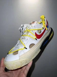 Nike Blazer Low x Off-White White University Red UK6.5 US7.5 EU40.5 - Picture 1 of 6