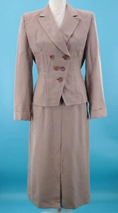 Conjunto de chaqueta y falda de lana beige y marrón de colección para mujer años 40 2 piezas talla M años 40 - Imagen 1 de 24