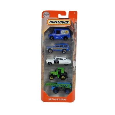 Matchbox 2019 MBX Countryside Diecast 5 Pack Jeep Hudson Cargo Tractor - Image 1 of 4