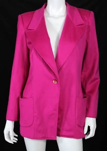 Chaqueta EMANUEL UNGARO Vintage Magenta Rosa Cachemira Muescas Solapa 42 - Imagen 1 de 7