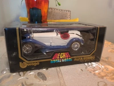 ALFA ROMEO 2300 SPIDER (1932 )BURAGO 1:18 SCALE RED WHITE & BLUE. NEW. FREE POST - Image 1 of 4