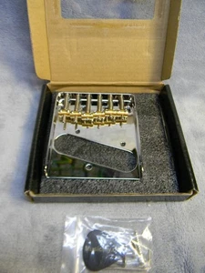 MUSICLILY PRO 54MM 6-SADDLE VINTAGE IMPORT TELE STYLE BRIDGE W/BRASS BARRELS-NEW - Picture 1 of 8