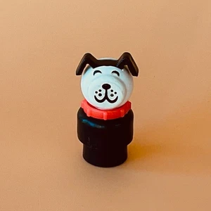 Vintage Fisher-Price Little People Lucky Dog Red Collar 1970s Black Body - Picture 1 of 4