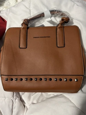 Novo com etiquetas French Connection alça superior com nós tiracolo com alça conhaque - Marrom - Imagem 1 de 4