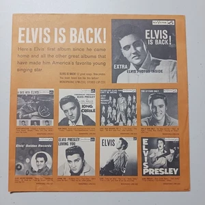 INNER SLEEVE ONLY (NO ALBUM / NO JACKET) - ELVIS PRESLEY RCA ELVIS IS BACK - Picture 1 of 2