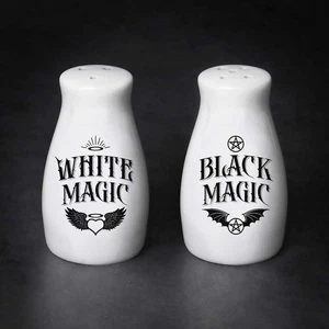 Alchemy Gothic White Magic / Black Magic Salt & Pepper Set -Brand New - Picture 1 of 1