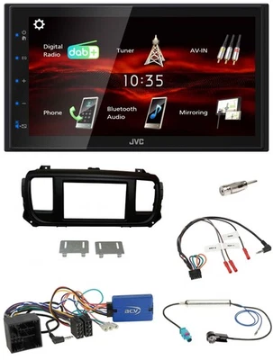 JVC USB Bluetooth Lenkrad DAB 2DIN Autoradio für Citroen Spacetourer Jumpy ohne - Bild 1 von 4