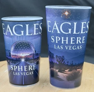EAGLES LIVE AT SPHERE LAS VEGAS Complete Set 2 Cups 6.5" & 5.5" Dishwasher Safe - Picture 1 of 15