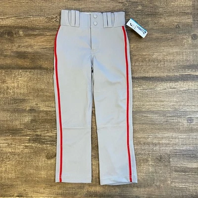 Champro Baseball Pants Youth XS Open Bottom Grey With Red Piping Pant New NWT - Image 1 of 4