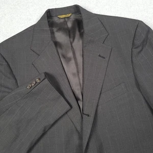 J Press Blazer Men 40 Dark Gray Presidential Wool Pinstripe Sport Coat Career - Picture 1 of 15