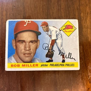 1955 Topps #157 Bob Miller Philadelphia Phillies Vintage halbhohe Baseballkarte - Bild 1 von 2