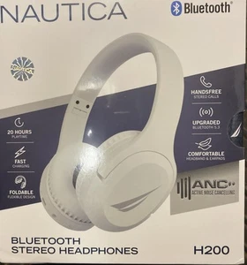 🎧Neu Versiegelt Weiß Nautica H200 Bluetooth Kopfhörer -20 Stunden Spielzeit ANC Faltbar - Bild 1 von 2