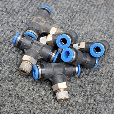 Festo QST-1/8-6 Tee Fitting 1/8" NPT X 6mm Push In Tube Lot of 10 - Image 1 of 4