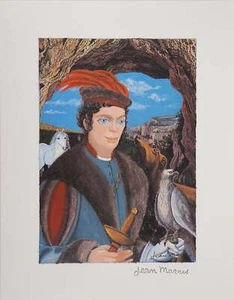 Jean MARAIS: Der Falkner, Quadrichromie signiert - Bild 1 von 6