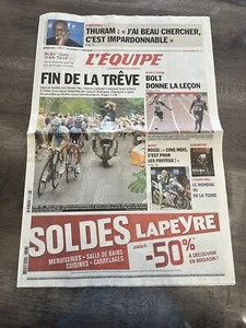 journal l'équipe 17/07/2010 CYCLISME TOUR DE FRANCE 2010 SCHLECK CONTADOR BOLT - Imagen 1 de 1