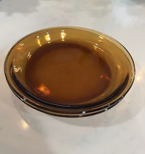 2 Vintage Fire King Amber Glass 9" Pie Plate # 460 - Picture 1 of 9