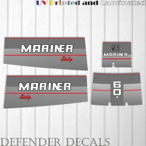 Mariner 60HP Sixty Two stroke outboard engine decal sticker set kit reproduction - Picture 1 of 1