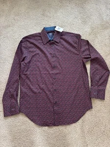 Camicia uomo Society of Threads floreale media slim fit no ferro 4 vie elasticizzata nuova con etichetta - Foto 1 di 3