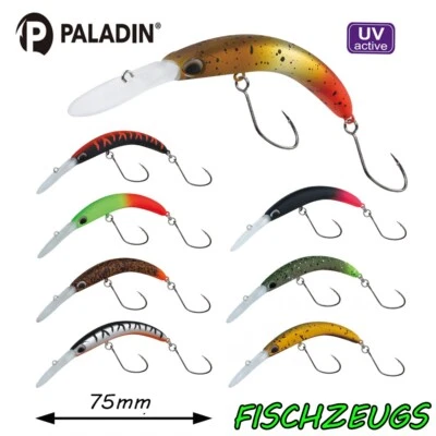 Paladin Wobbler Banana Joe UV Forelle Crankbait Bananenwobbler UV Maruto Haken - Bild 1 von 2