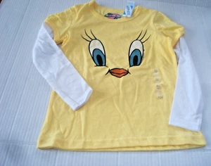 Girls Knit Top Tweety Yellow Layered Look Size 5 Old Navy New - Picture 1 of 2
